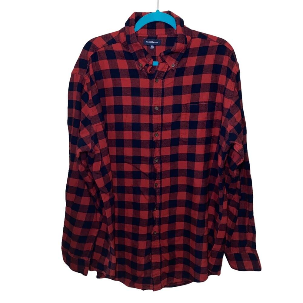 Croft & Barrow Red Blue Buffalo Plaid Button Down Shirt XL Flannel Style Shirt